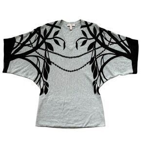 Mara Hoffman Women’s Cashmere V-Neck Sweater Grey Size Large Oversized Dolman